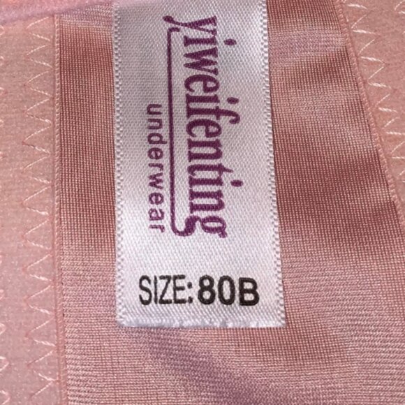 NEW Convertible Bra Panty Set Tie Back Halter Adjust Removable Strap Pink 36B - Picture 9 of 14